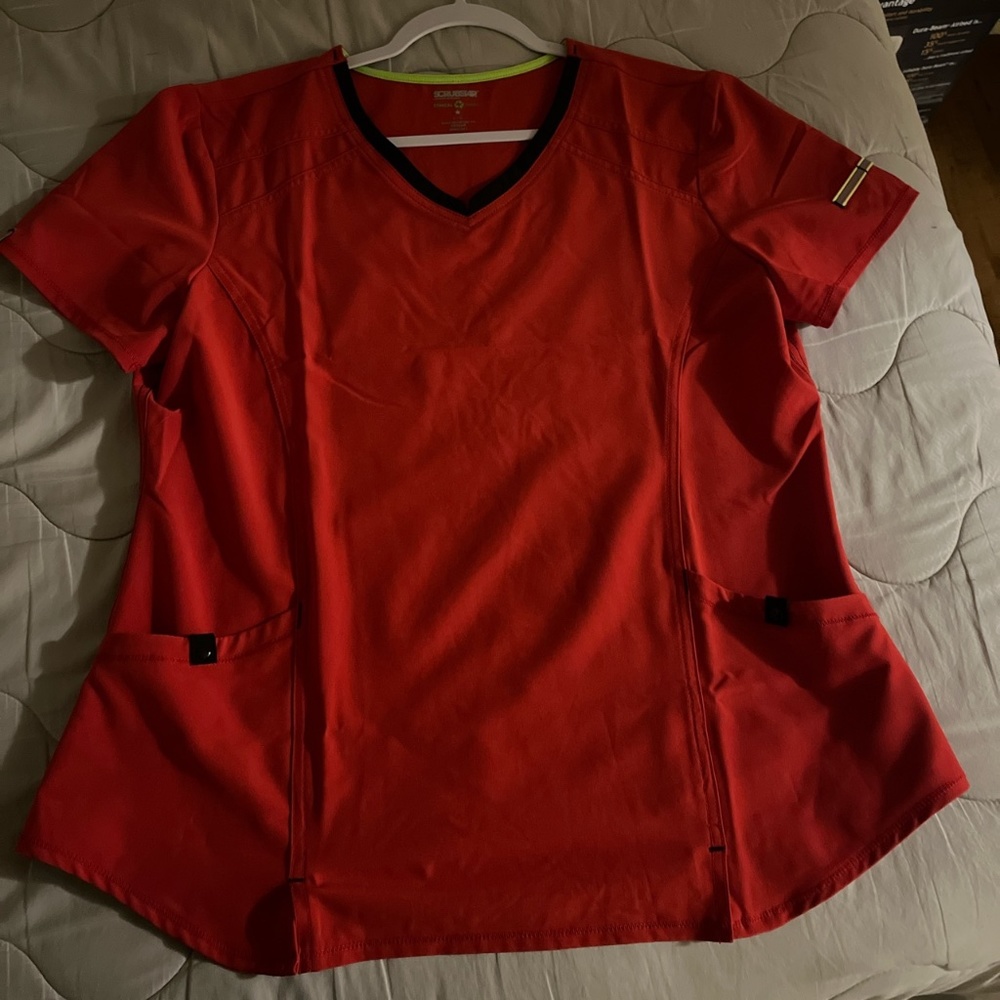 Scrubs: Red and Grey Shirts and Grey Pants (Sold as Bundle!)